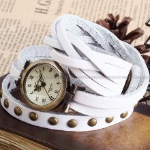 Classic Lady Wrap Around Double Strap Bracelet Long Wrist Band Quartz Watch Usts