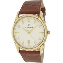 Classic Men's Le Chateau Leather Band Watch With Easy-to-read Dial 7077mg-wht