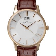 Claude Bernard Elegant and Thin Big Date Quartz Dress Watch #63003-37R-AIR