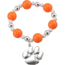 Clemson Tigers Logo Stretch Beaded Bracelet