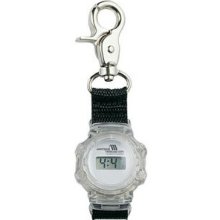 Clip-it Fob Style Digital Unisex Keychain Watch - Black