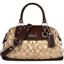 Coach 15443 Ashley Khaki/Maho Satchel Handbag Purse ...