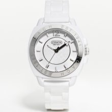 Coach Womens 14501352 Boyfriend White Silicone Watch