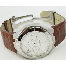 Concord Saratoga Men's Automatic Alligator Chronograph Watch 14 H7 1892