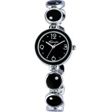 Contrast Bezel Bracelet Watch-black