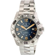 Croton CA301190SSBL Men's Stainless Steel Quartz Blue Dial Watch ...