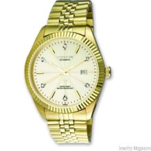 Croton Men's Gold-tone Stnlss Steel 0.03ct. Diamond Automatic Watch