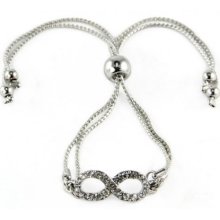 Crystal Infinity Double Snake Chain Beads Bracelet