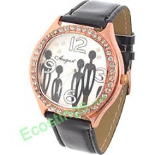 Cutie ET Coie Crystal Faced Strap Quartz Watch