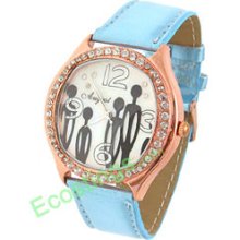 Cutie ET Coie Crystal Faced Blue Strap Quartz Watch