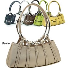 Dasein Ring Handled Shoulder Bag (Pewter)