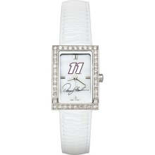 Denny Hamlin Ladies Allure Watch White Leather Strap