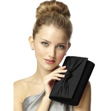 Dessy Silk Faille Knot Clutch in Black - Women's Accessories - Black