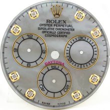 Dial - Rolex Daytona Gray Mother Of Pearl Custom Diamond