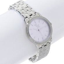 Diamond-Accented Stainless Steel Watch