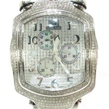 Diamond Mens Icelink Watch Round Cut G-H Color 4.50ct