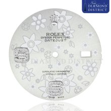 Diamond Silver Flower Dial For Rolex Datejust 36mm Watch