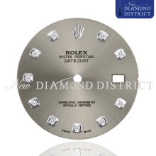 Diamond Steel Grey Dial For Rolex Datejust Ii 41mm Watch