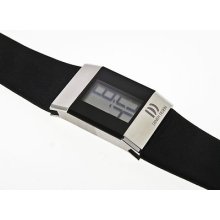 Digital Danish Design Watch Leather Black Strap Water Resistant Stainless Steel