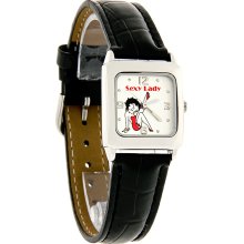 Disney Betty Boop Sexy Lady Blk Leather Watch 9100/001