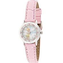 Disney Women's Tinkerbell Glitzy Pink Watch, Croco Strap