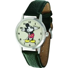 Disney ZR26163 Mickey Mouse Green Leather Watch