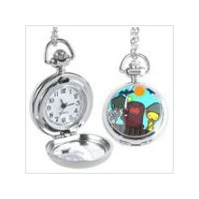 Domo Kun - Round Quartz Pocket Watch with Chain