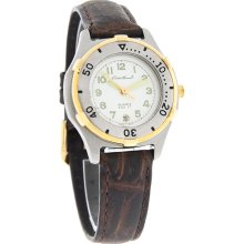 Eddie Bauer Ladies 2-Tone Brown Strap Quartz Watch