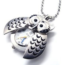 Elegant Vintage Style Owl Shape Alloy Pocket Watch/Pendant