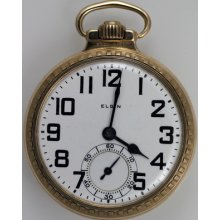 Elgin Open Face Pocket Watch 21 Jewels Bw Raymond 16 Sz Working Rail Road Grade