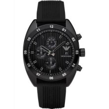 Emporio Armani Men's Black Dial Sport Rubber Strap Watch - Emporio Armani Ar5928