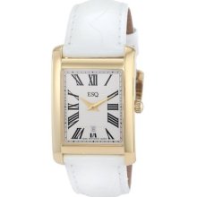 Esq By Movado 07101382 Gold-plated White Crocodile Strap Women's Watch