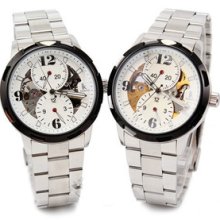 F03610 Automatic Mechanical Stainless Pierced Men's Wrist Watch,fashion Gift