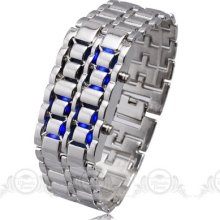 Fancy Led Digital Lava Blue Flash Show Calendar Quartz Date Wrist Watch T58