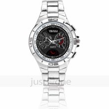 Fashion Casual Men Black Gentleman Quartz Hour Sports Stylish Wristwatch Watch