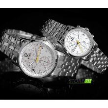 Fashion Casual Stainless Steel Wrist Quartz Women Men Couples Watch Eyki