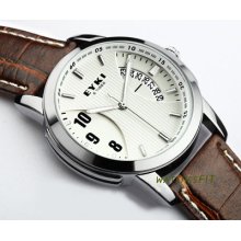 Fashion Eyki Lover's Casual Men Boys Date Leather Wrist Quartz Watch Gift