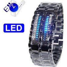 Fashion Stainless Steel Band Wrist LED Watch