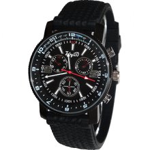 Fashion Stylish Mens Sport Black Silicone Band Quartz Wrist Watch M0104a