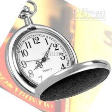 Fashion Watch Black Leather Antique Mens Pocket Watch Collectable T9