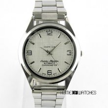 Fashion White Arabic Numerals Dial Mens Analog Quartz Wrist Watch