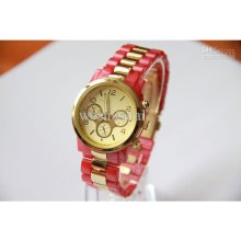 Female Watch Golden Disk Bracelet 5color Strap Stainless Steel Titan