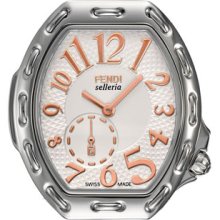 Fendi 'Selleria' Tonneau Watch Case Silver/ Rose