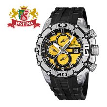 Festina Men's Tour de France F16600/5 Black Rubber Quartz Watch with Yellow Dial