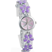 Flower Dial And Link Decoration Wristband Quartz Women's Fashion Watch 7037