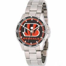 Football Watches - Men's Cincinnati Bengals Stainless Steel National Football League Watch