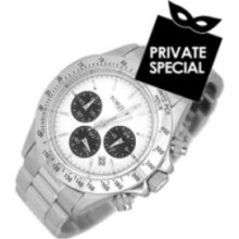 Forzieri Designer Men's Watches, Porto Cervo White Dial Chronograph Watch