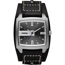 Fossil Black Leather Mens Watch JR9991