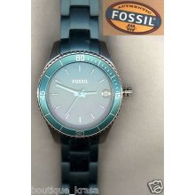 Fossil Es3044 Ladiesâ€™ Stella Mini Green Stainless-steel Bracelet Green Dial