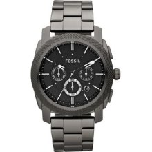 Fossil Mens Machine Smoke Stainless Steel Watch